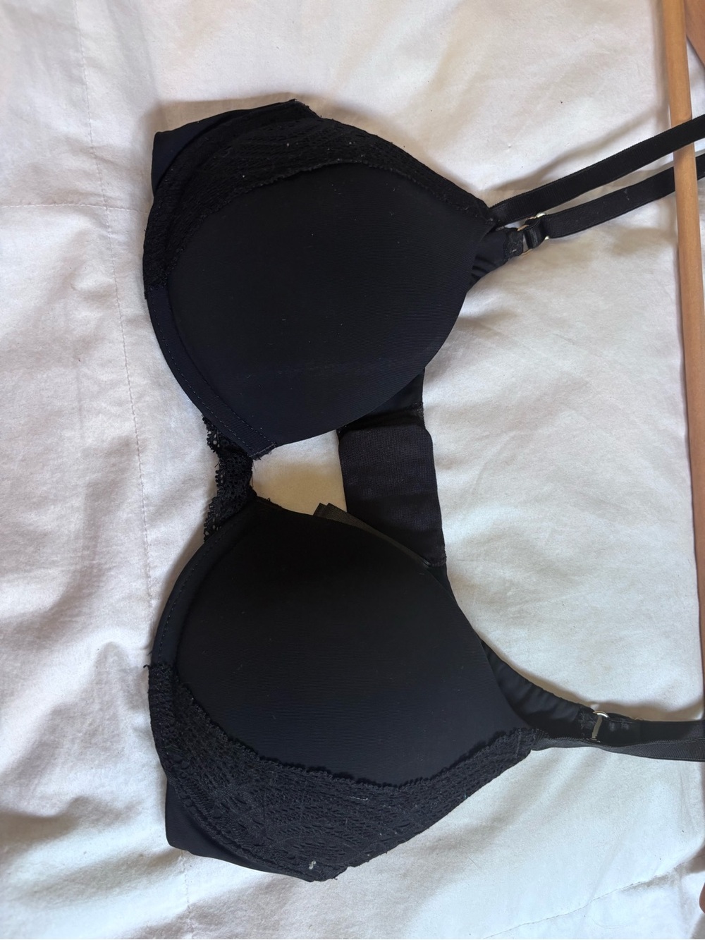 Everyday Black Lace-Trim Push-Up Bra - Women Intimates